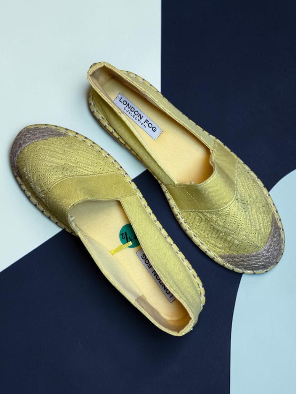 London Fog Yellow Espadrilles - Women’s Comfy Slip-On Shoes - US Size 7.5 - EUC